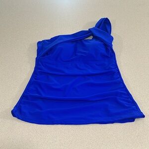 Tempt Me Women Tankini Top Ruched One Shoulder Swimsuit Top Only size medium